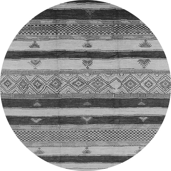 Round Oriental Gray Industrial Rug, urb736gry