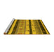 Sideview of Machine Washable Oriental Yellow Industrial Rug, wshurb736yw