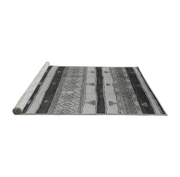 Sideview of Machine Washable Oriental Gray Industrial Rug, wshurb736gry
