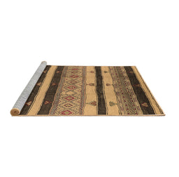 Sideview of Machine Washable Oriental Brown Industrial Rug, wshurb736brn