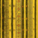 Square Machine Washable Oriental Yellow Industrial Rug, wshurb736yw