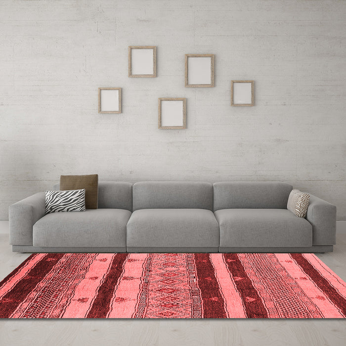 Industrial Red Washable Rugs