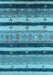 Machine Washable Oriental Light Blue Industrial Rug, wshurb736lblu