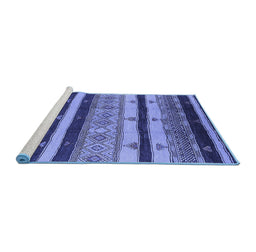 Sideview of Machine Washable Oriental Blue Industrial Rug, wshurb736blu