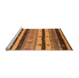 Sideview of Machine Washable Oriental Orange Industrial Area Rugs, wshurb736org