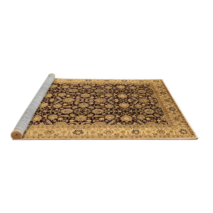 Sideview of Machine Washable Oriental Brown Industrial Rug, wshurb737brn