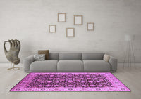 Machine Washable Oriental Purple Industrial Rug, wshurb737pur