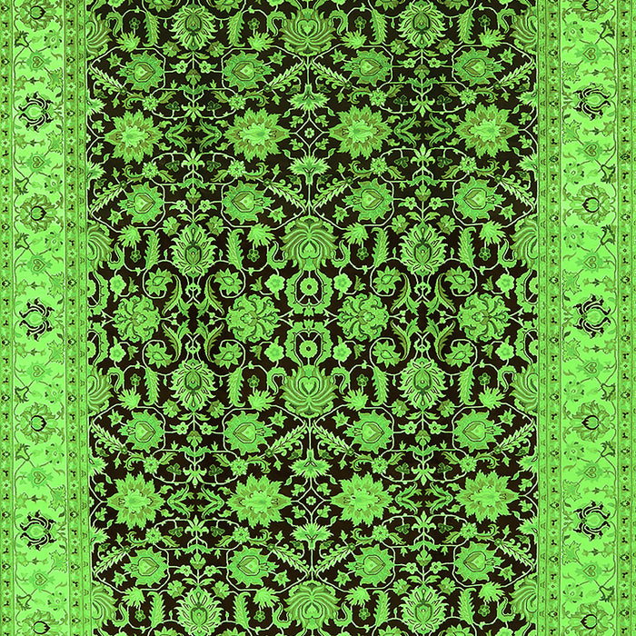 Machine Washable Oriental Green Industrial Area Rugs, wshurb737grn