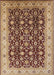 Mid-Century Modern Dark Sienna Brown Oriental Rug, urb737