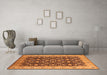 Machine Washable Oriental Orange Industrial Area Rugs in a Living Room, wshurb737org