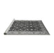 Sideview of Machine Washable Oriental Gray Industrial Rug, wshurb737gry