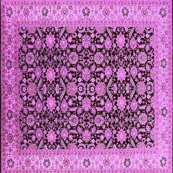 Square Machine Washable Oriental Purple Industrial Area Rugs, wshurb737pur