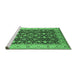 Sideview of Machine Washable Oriental Emerald Green Industrial Area Rugs, wshurb737emgrn