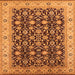 Square Oriental Orange Industrial Rug, urb737org