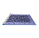 Sideview of Machine Washable Oriental Blue Industrial Rug, wshurb737blu