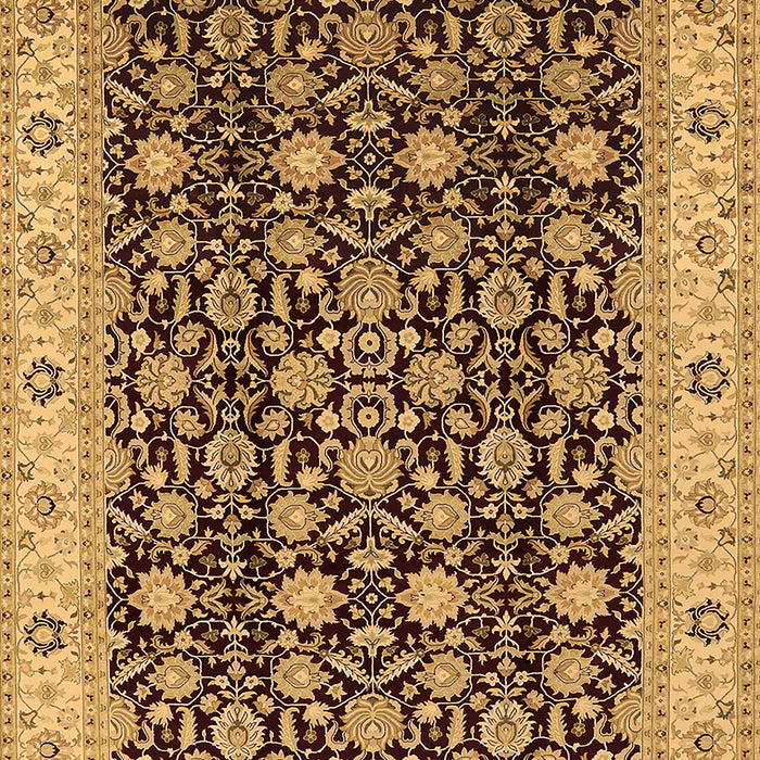 Machine Washable Oriental Brown Industrial Rug, wshurb737brn