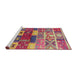 Sideview of Machine Washable Industrial Modern Camel Brown Rug, wshurb738