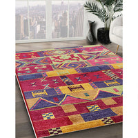 Mid-Century Modern Camel Brown Oriental Rug, urb738