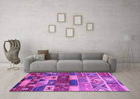 Machine Washable Oriental Purple Industrial Rug, wshurb738pur