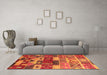 Machine Washable Oriental Orange Industrial Area Rugs in a Living Room, wshurb738org