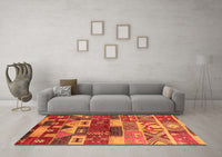 Machine Washable Oriental Orange Industrial Rug, wshurb738org