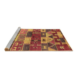 Sideview of Machine Washable Oriental Brown Industrial Rug, wshurb738brn