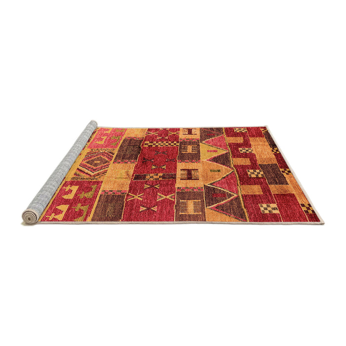 Sideview of Machine Washable Oriental Orange Industrial Area Rugs, wshurb738org