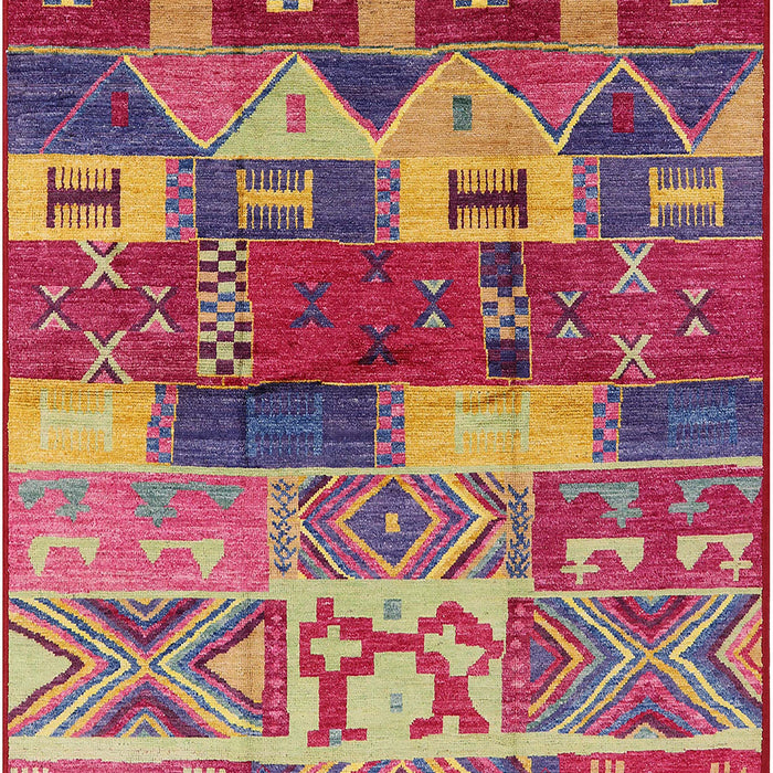 Mid-Century Modern Camel Brown Oriental Rug, urb738