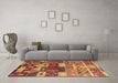 Machine Washable Oriental Brown Industrial Rug in a Living Room,, wshurb738brn