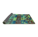 Sideview of Oriental Turquoise Industrial Rug, urb738turq