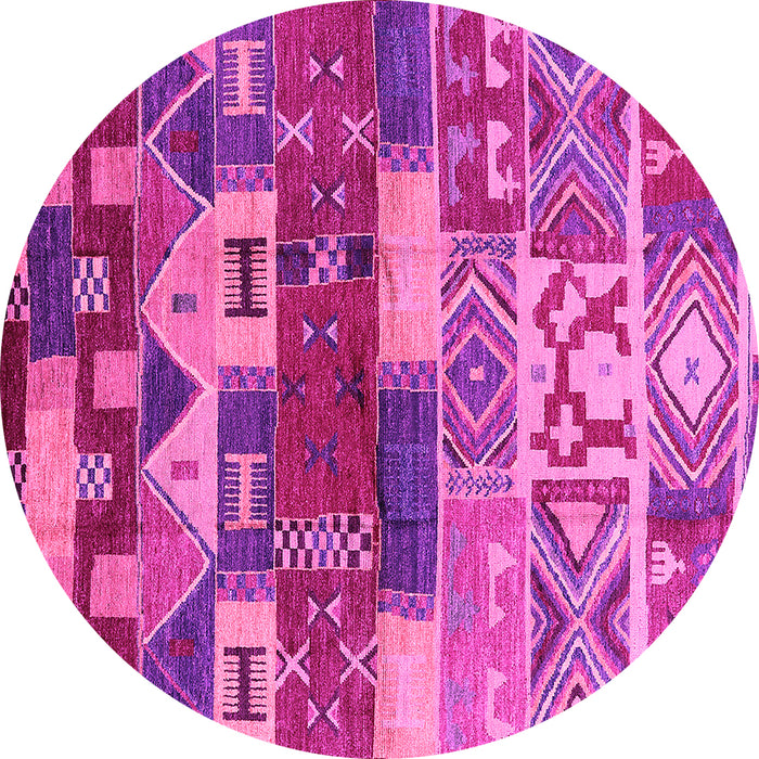 Round Oriental Pink Industrial Rug, urb738pnk