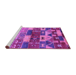 Sideview of Machine Washable Oriental Purple Industrial Area Rugs, wshurb738pur