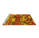 Sideview of Machine Washable Oriental Yellow Industrial Rug, wshurb738yw