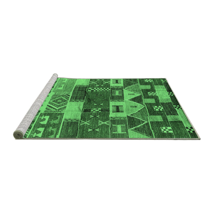 Sideview of Machine Washable Oriental Emerald Green Industrial Area Rugs, wshurb738emgrn