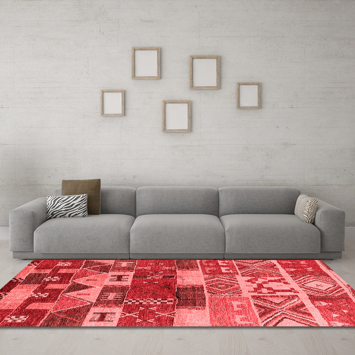Industrial Red Washable Rugs