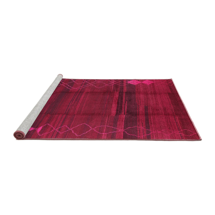 Sideview of Machine Washable Industrial Modern Crimson Red Rug, wshurb739