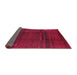 Sideview of Mid-Century Modern Crimson Red Oriental Rug, urb739