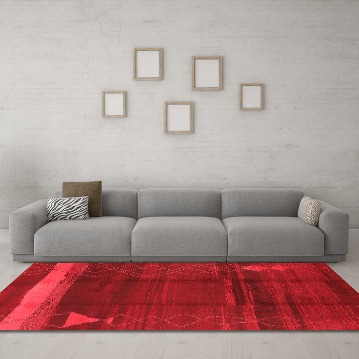 Industrial Red Washable Rugs
