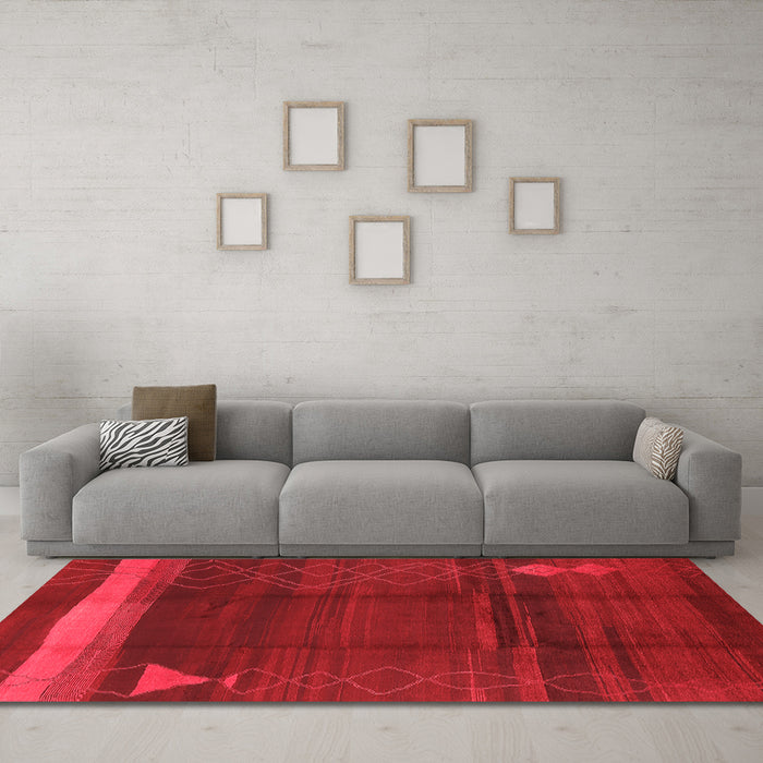 Machine Washable Oriental Orange Industrial Area Rugs in a Living Room, wshurb739org