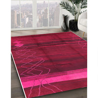 Mid-Century Modern Crimson Red Oriental Rug, urb739