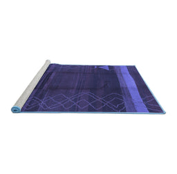 Sideview of Machine Washable Oriental Blue Industrial Rug, wshurb739blu