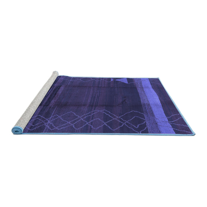 Sideview of Machine Washable Oriental Blue Industrial Rug, wshurb739blu