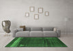 Machine Washable Oriental Emerald Green Industrial Area Rugs in a Living Room,, wshurb739emgrn
