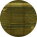 Round Oriental Green Industrial Rug, urb739grn