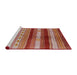 Sideview of Machine Washable Industrial Modern Dark Salmon Pink Rug, wshurb740