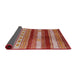 Sideview of Mid-Century Modern Dark Salmon Pink Oriental Rug, urb740