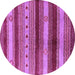 Round Machine Washable Oriental Purple Industrial Area Rugs, wshurb740pur