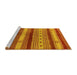 Sideview of Machine Washable Oriental Yellow Industrial Rug, wshurb740yw