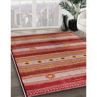 Mid-Century Modern Dark Salmon Pink Oriental Rug, urb740