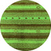 Round Oriental Green Industrial Rug, urb740grn